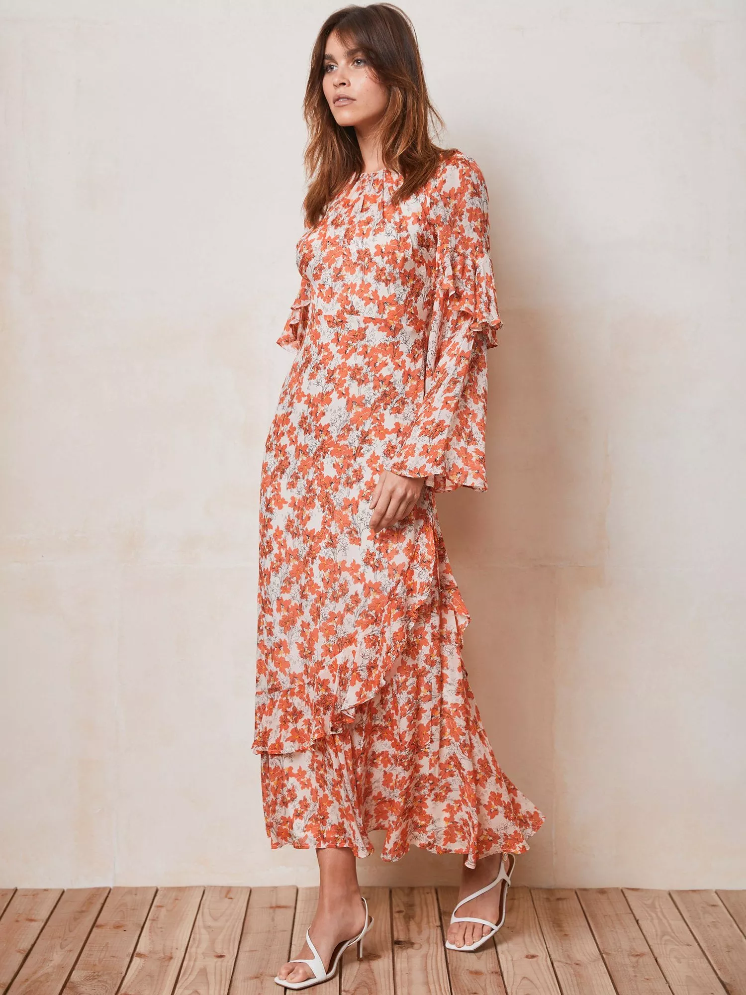 Mint velvet orange spot print shirt dress online