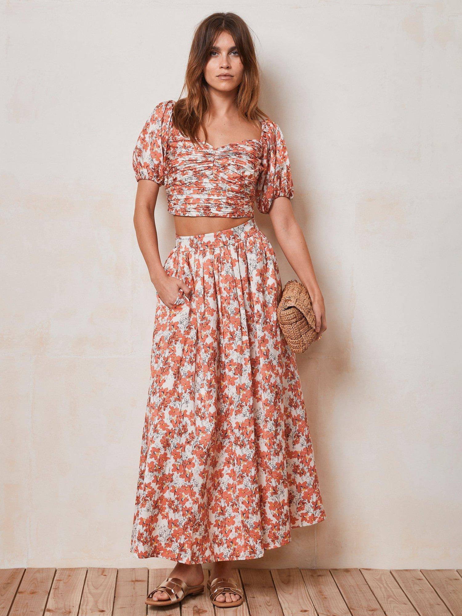 Mint velvet green maxi skirt hot sale