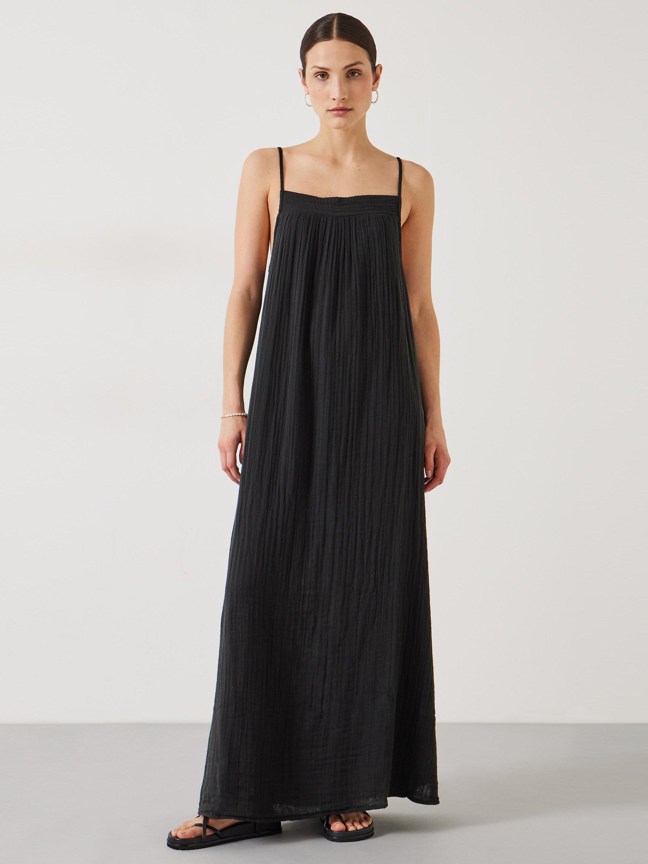 HUSH Carmen Maxi Beach Dress, Black, L