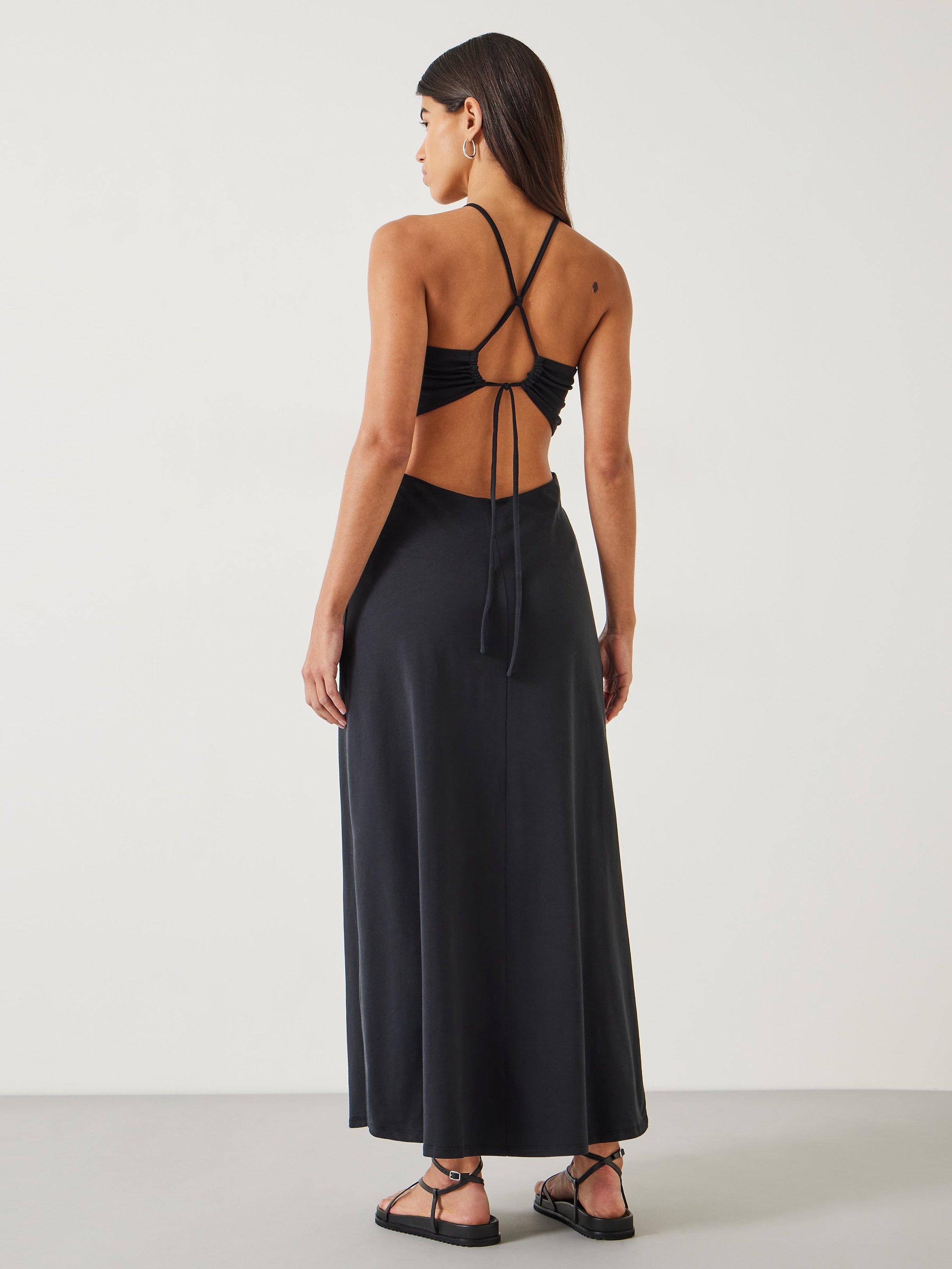 Product image 2 of 5, which shows HUSH Jemma Jersey Beach Maxi Dress, Black, L