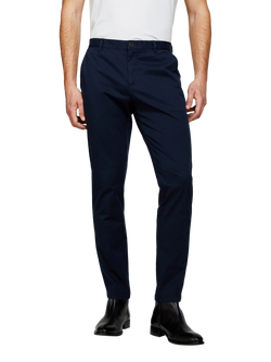 SISLEY Stretch Cotton Drill Chino Trousers, Navy
