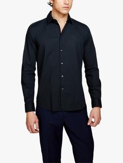 SISLEY Slim Fit Long Sleeve Shirt, Black