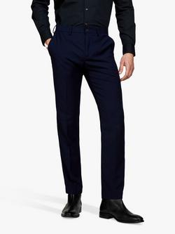 SISLEY Formal Slim Fit Trousers, Navy