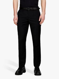 SISLEY Formal Slim Fit Trousers, Black, Black