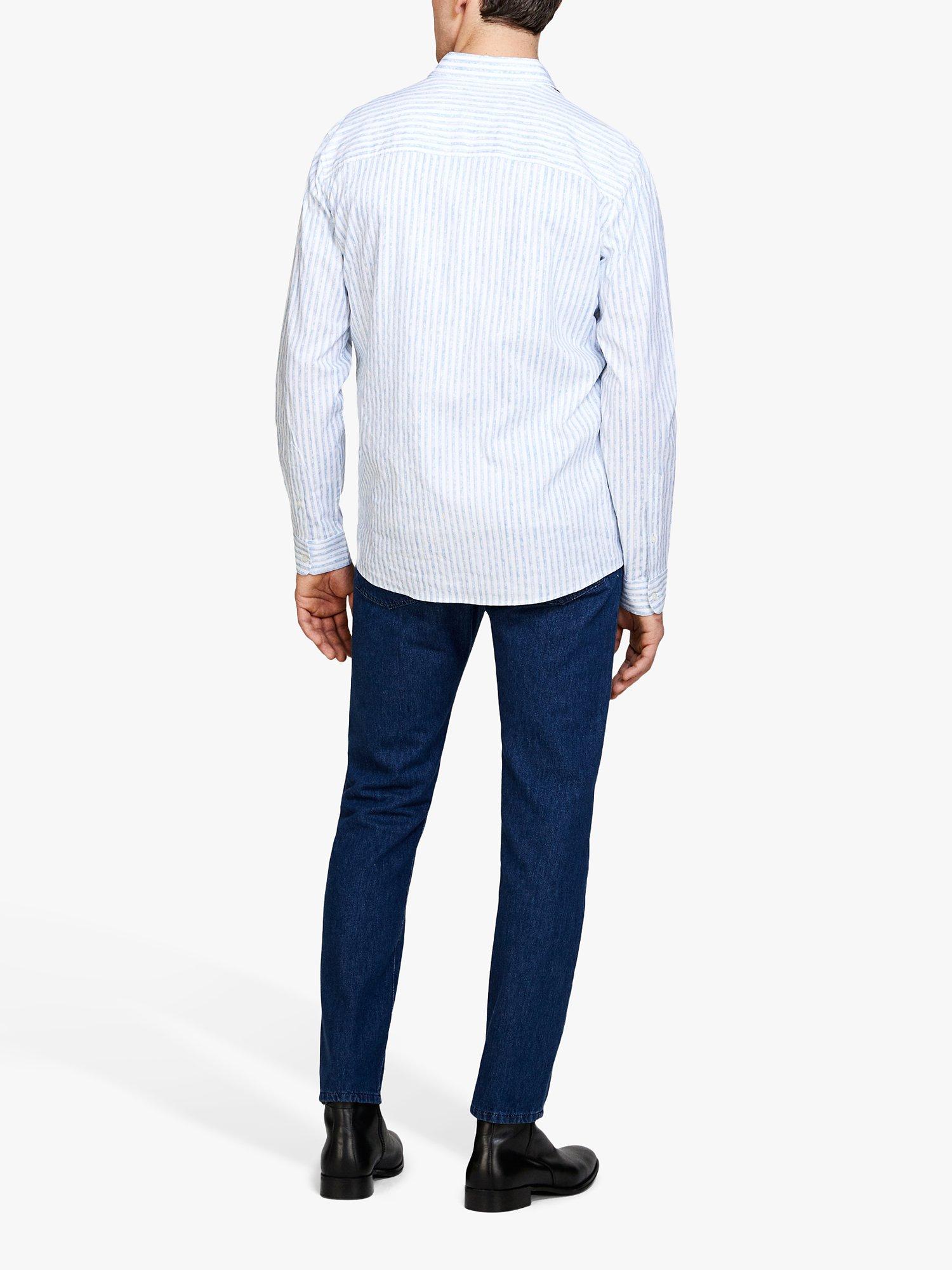 Product image 2 of 5, which shows SISLEY Regular Fit Printed Shirt, Blue/White, S