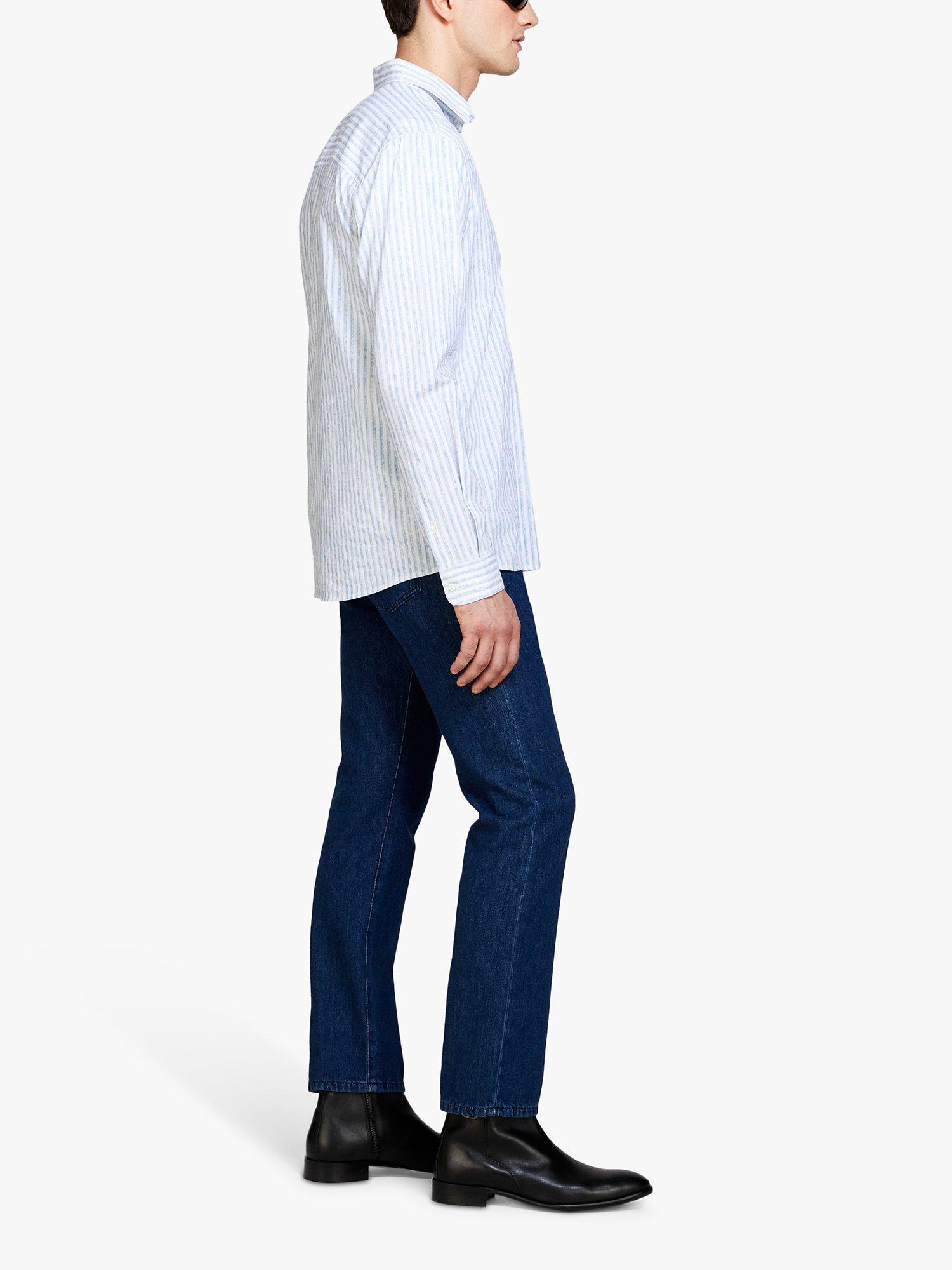 Product image 4 of 5, which shows SISLEY Regular Fit Printed Shirt, Blue/White, S