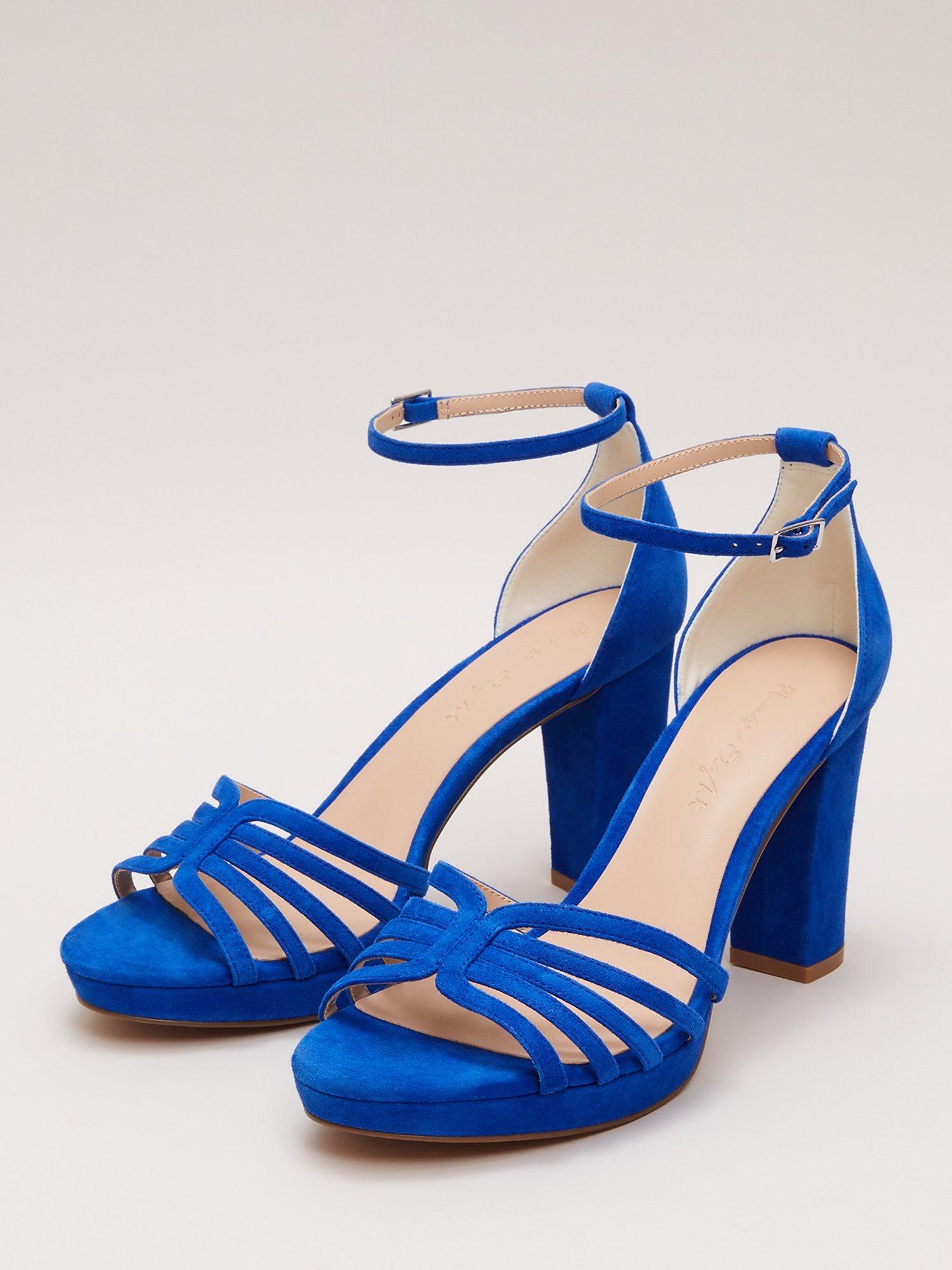 Phase Eight Platform Strappy Heeled Sandals Cobalt