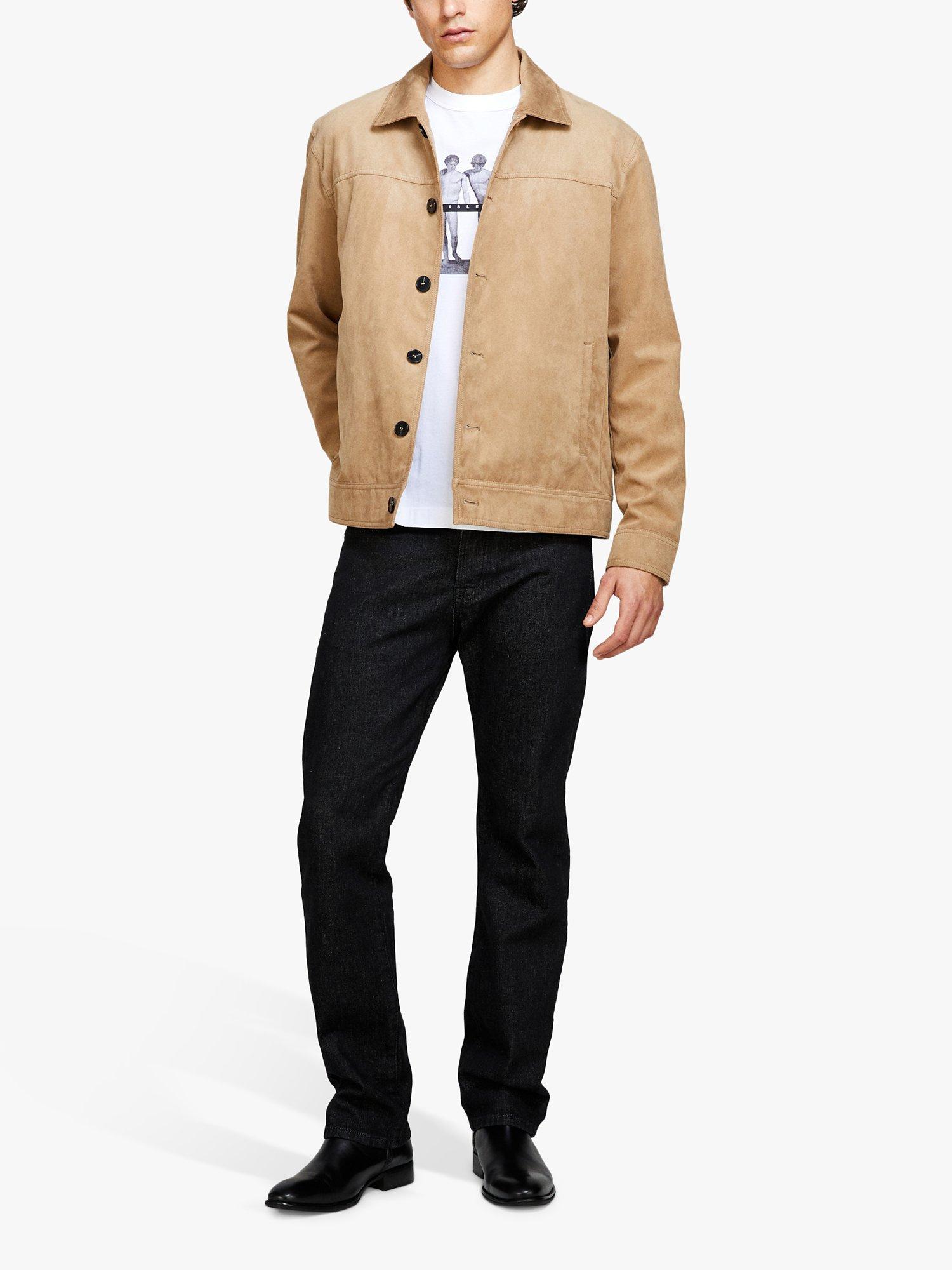Product image 3 of 4, which shows SISLEY Faux Suede Shirt Jacket, Brown, 54