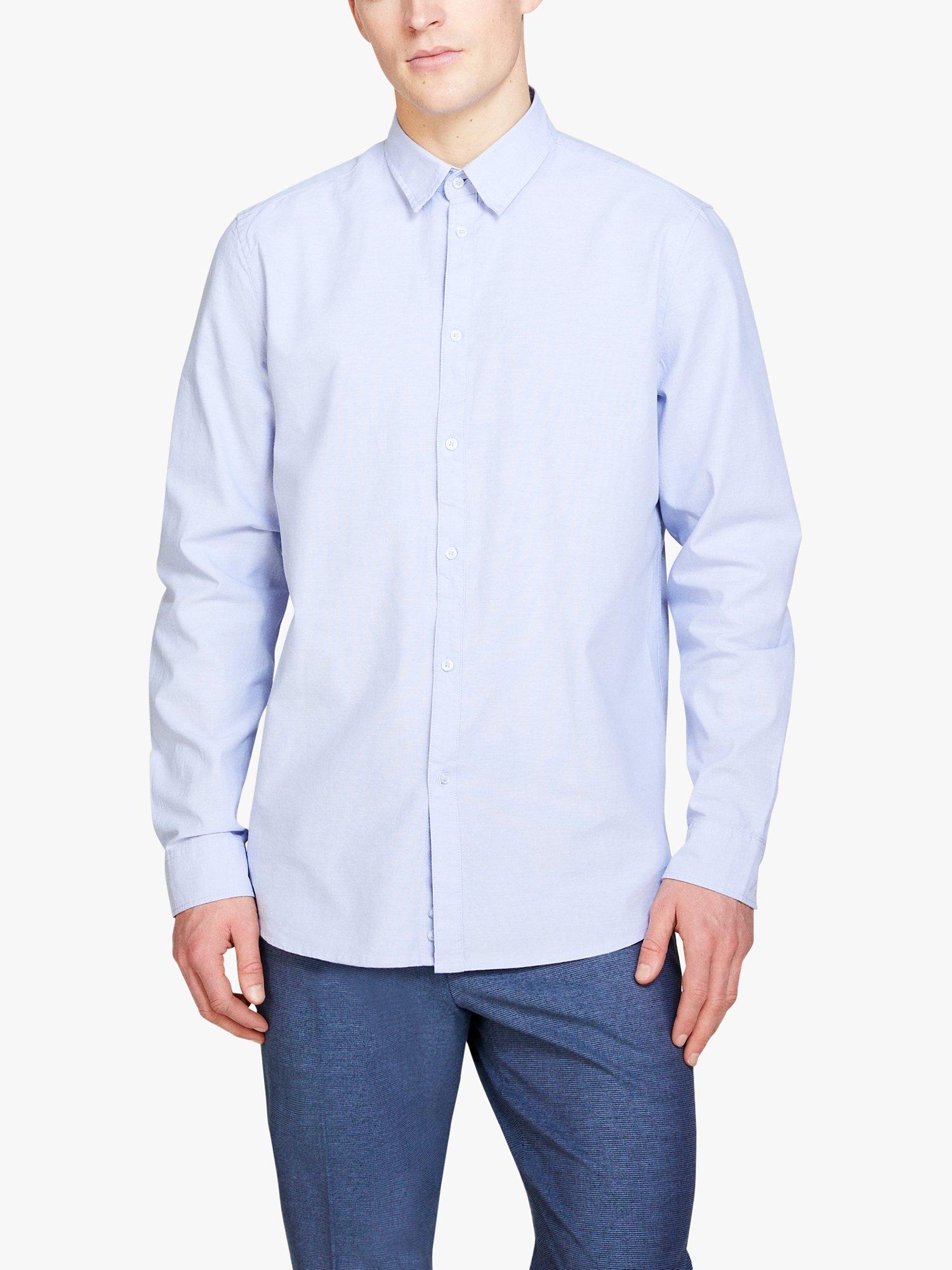 SISLEY Slim Fit Oxford Cotton Shirt, Blue