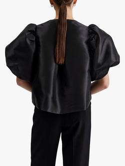 Malina Cleo Overside Puff Sleeve Top - view 2, Black