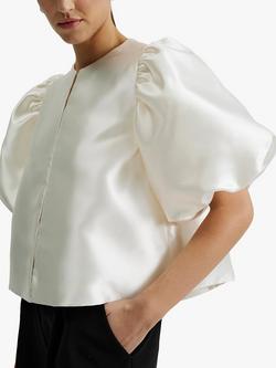 Malina Cleo Overside Puff Sleeve Top, Ivory