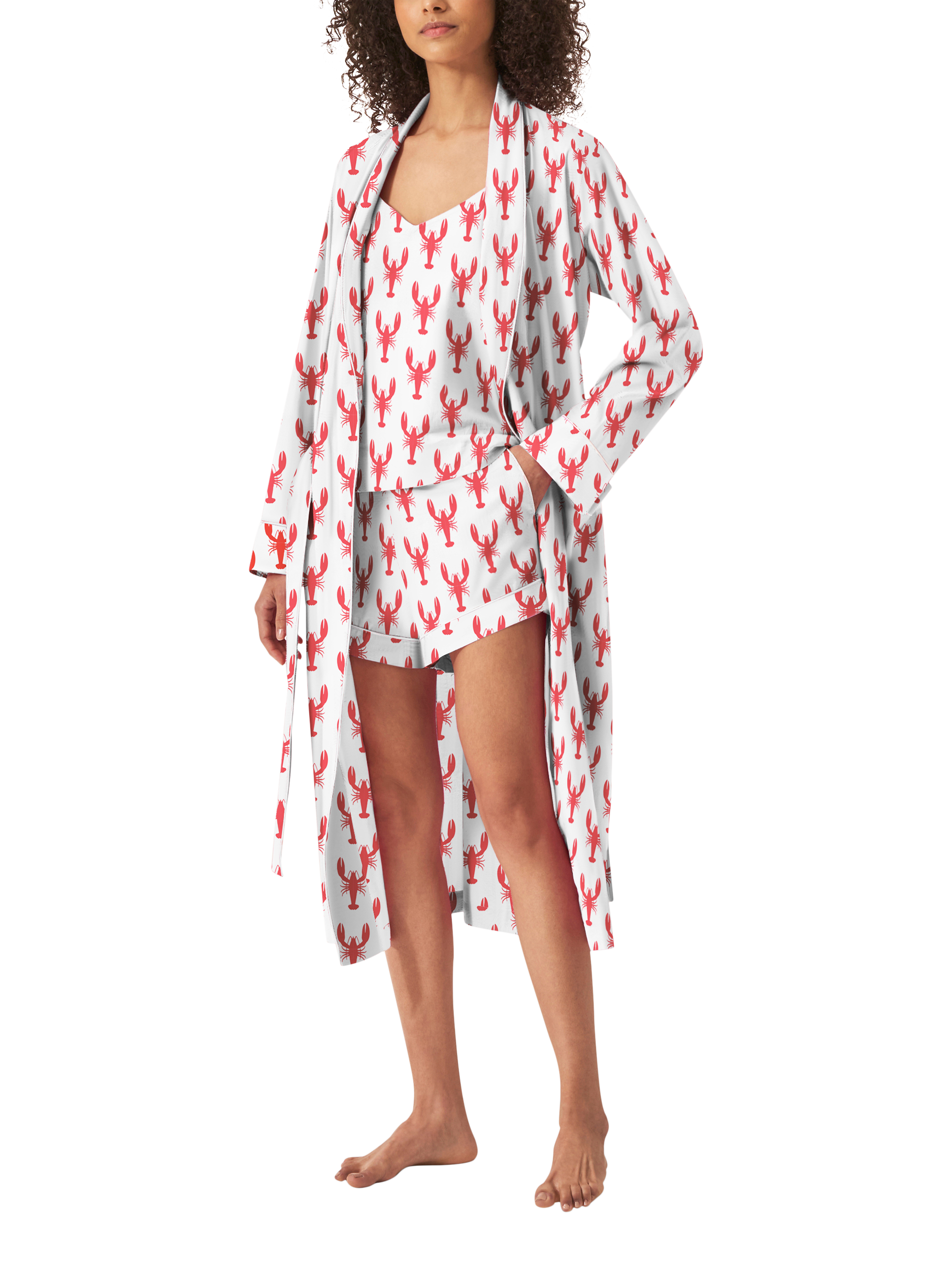 Product image 1 of 1, which shows myza Lobsters Dressing Gown, Red, S-M