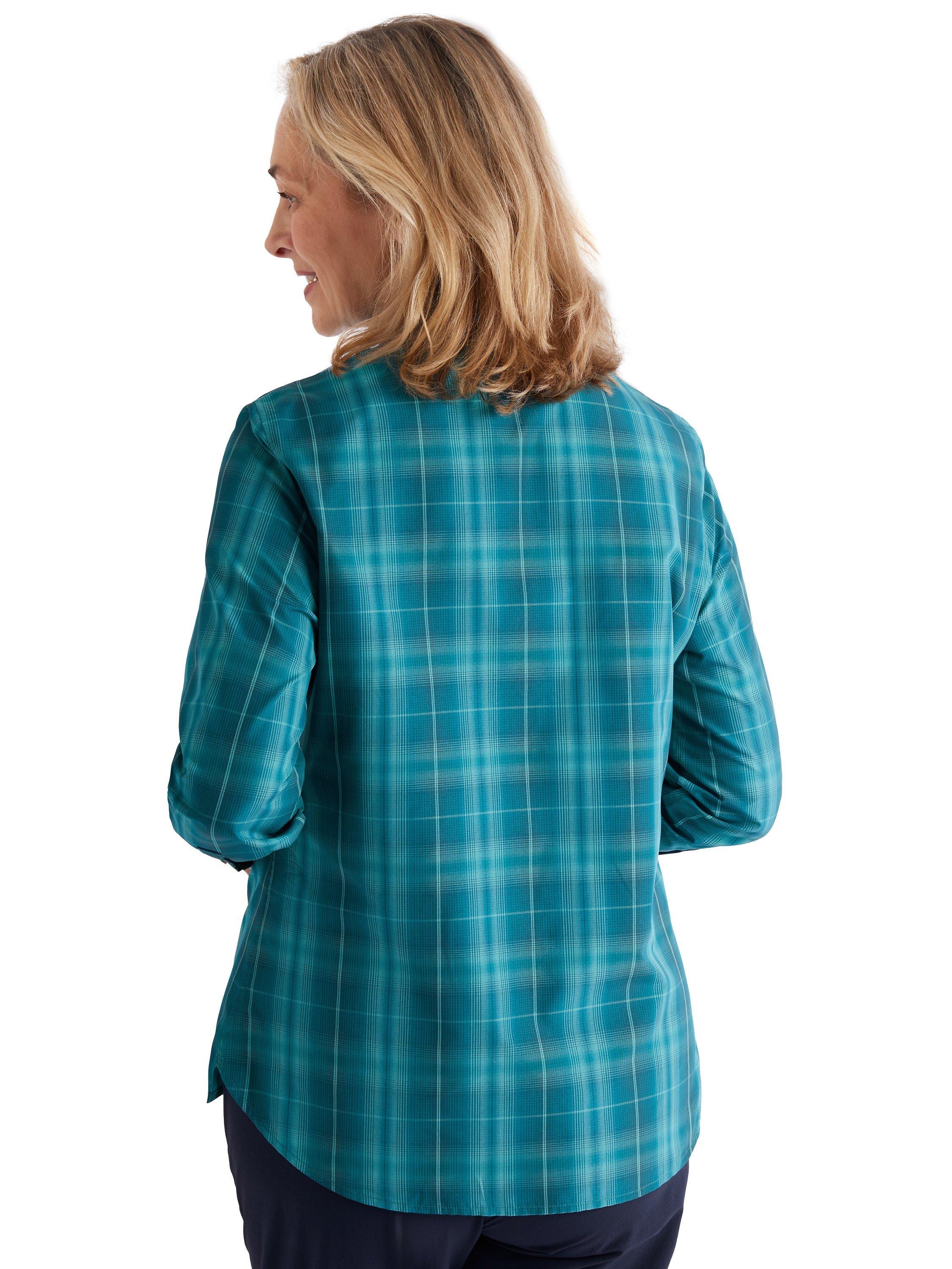 Rohan Coast Long Sleeve Check Shirt Deep Teal Cove