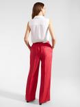 Hobbs Mirabel Linen Trousers, Raspberry Pink