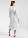 Hobbs Tallulah Polka Dot Midi Dress, Ivory/Blue