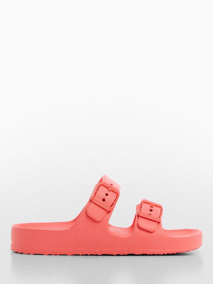 Mango Kids' Buckle Flip Flops, Bright Red