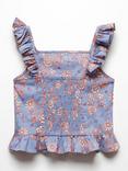 Mango Kids' Carmen Floral Print Blouse, Medium Blue