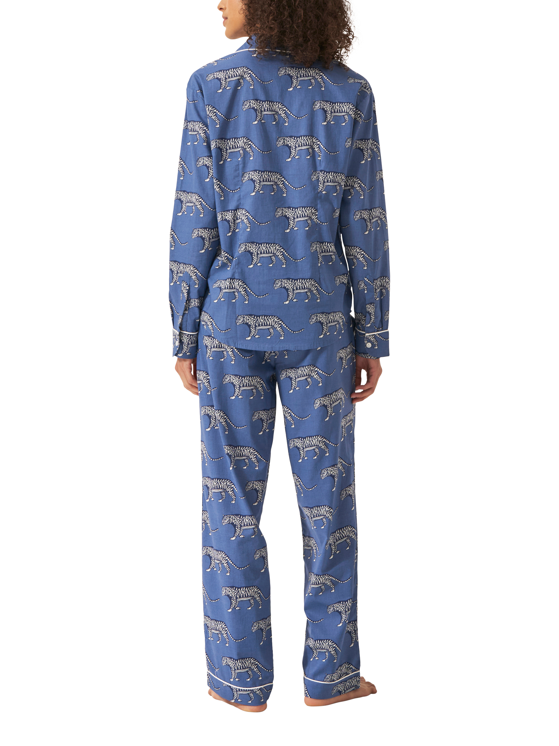 Product image 3 of 3, which shows myza Lovely Leopards Organic Cotton Long Sleeve Pyjama Trouser Set, Lovely Leopards, XS