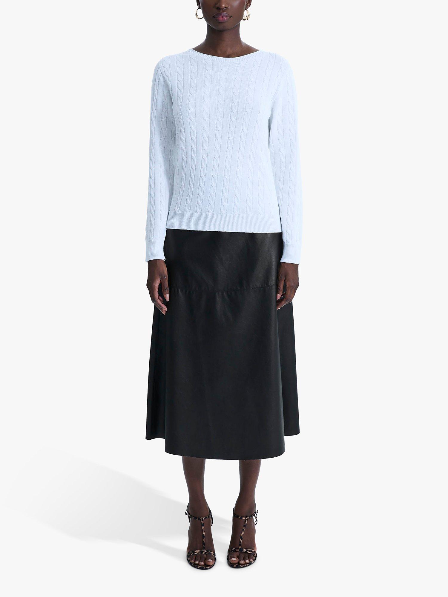 Product image 1 of 5, which shows James Lakeland Cable Knit Jumper, White, 8