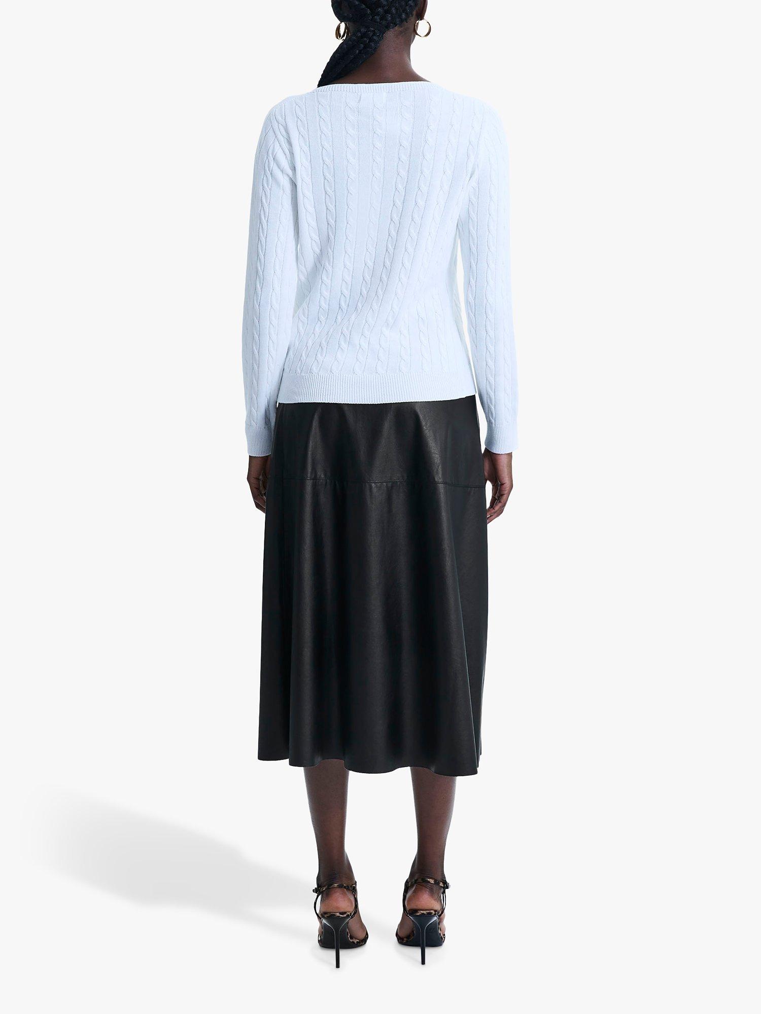 Product image 2 of 5, which shows James Lakeland Cable Knit Jumper, White, 8