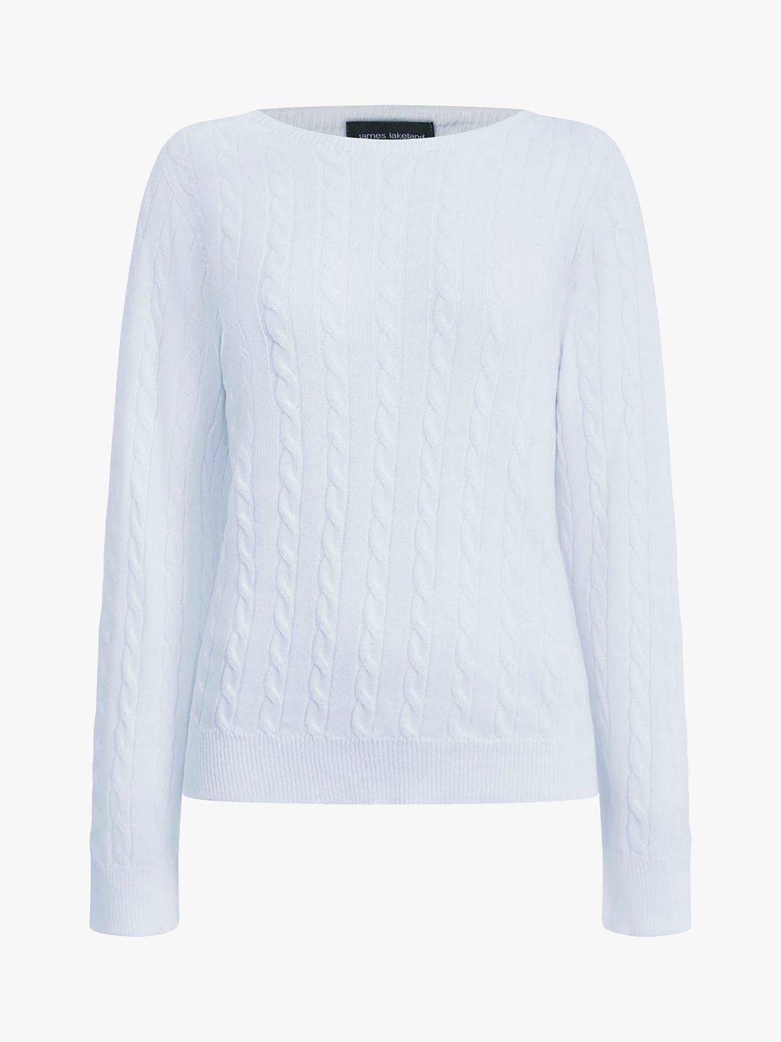 Product image 5 of 5, which shows James Lakeland Cable Knit Jumper, White, 8