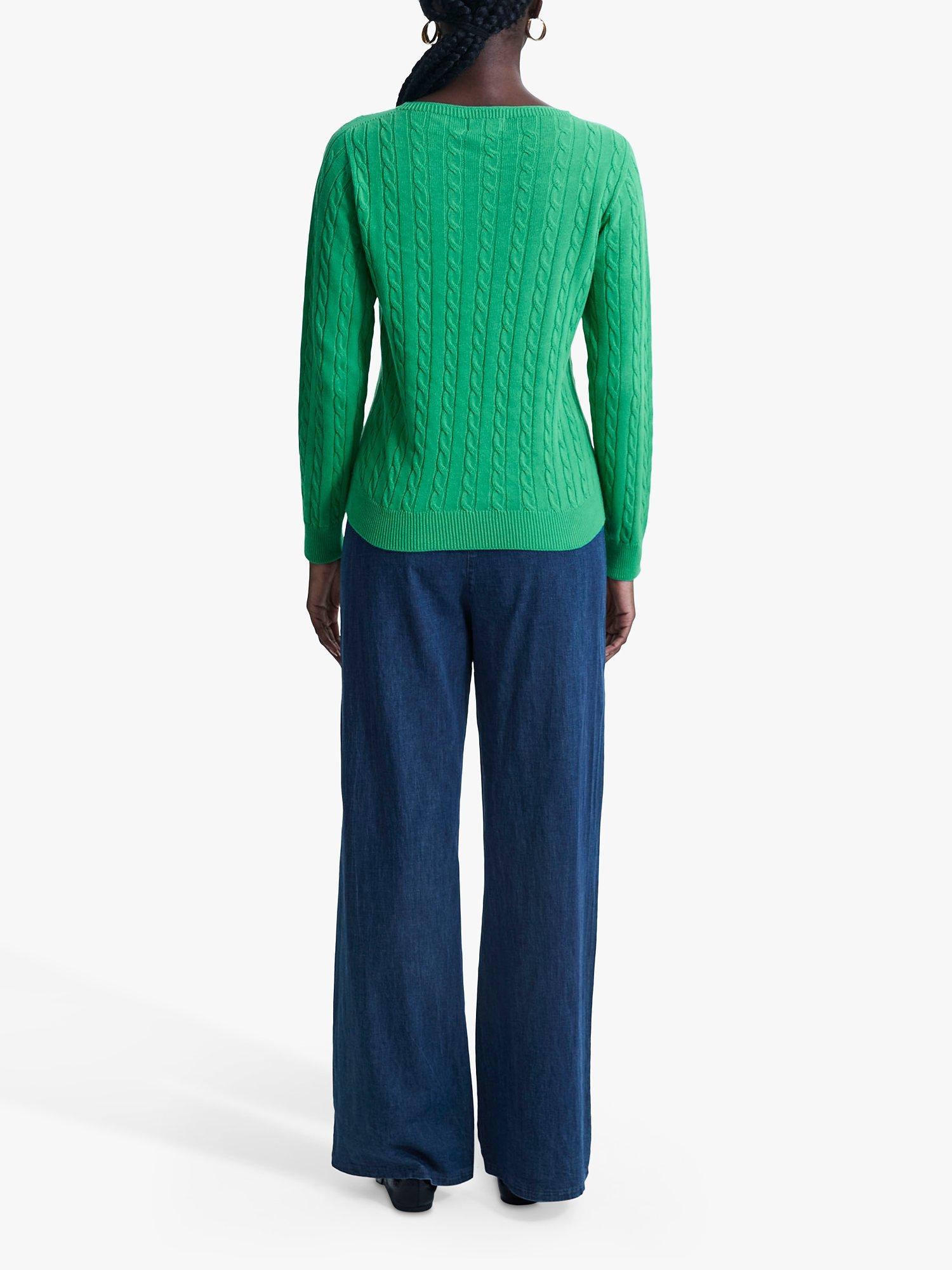 Product image 2 of 5, which shows James Lakeland Cable Knit Jumper, Green, 8