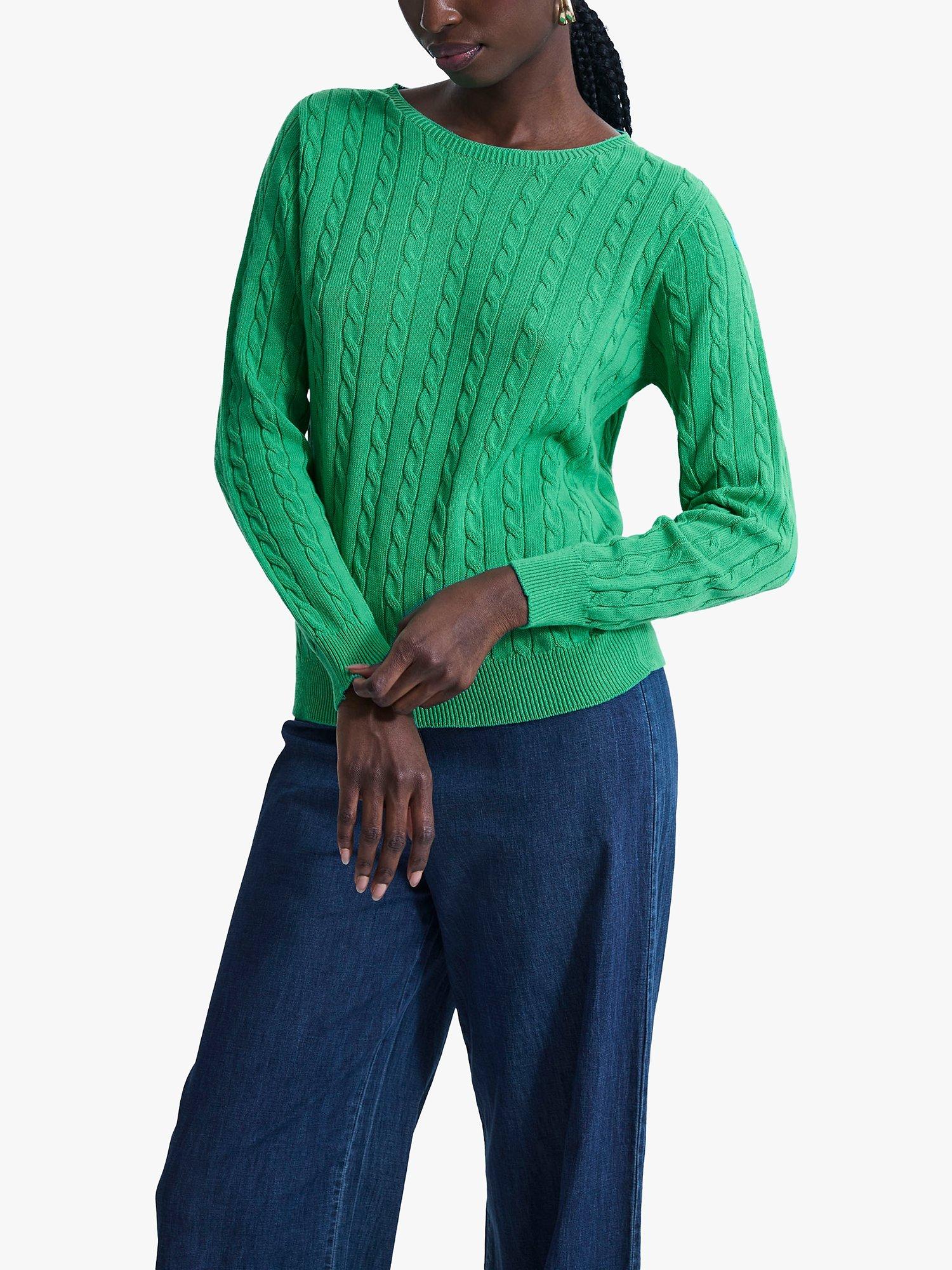 Product image 4 of 5, which shows James Lakeland Cable Knit Jumper, Green, 8