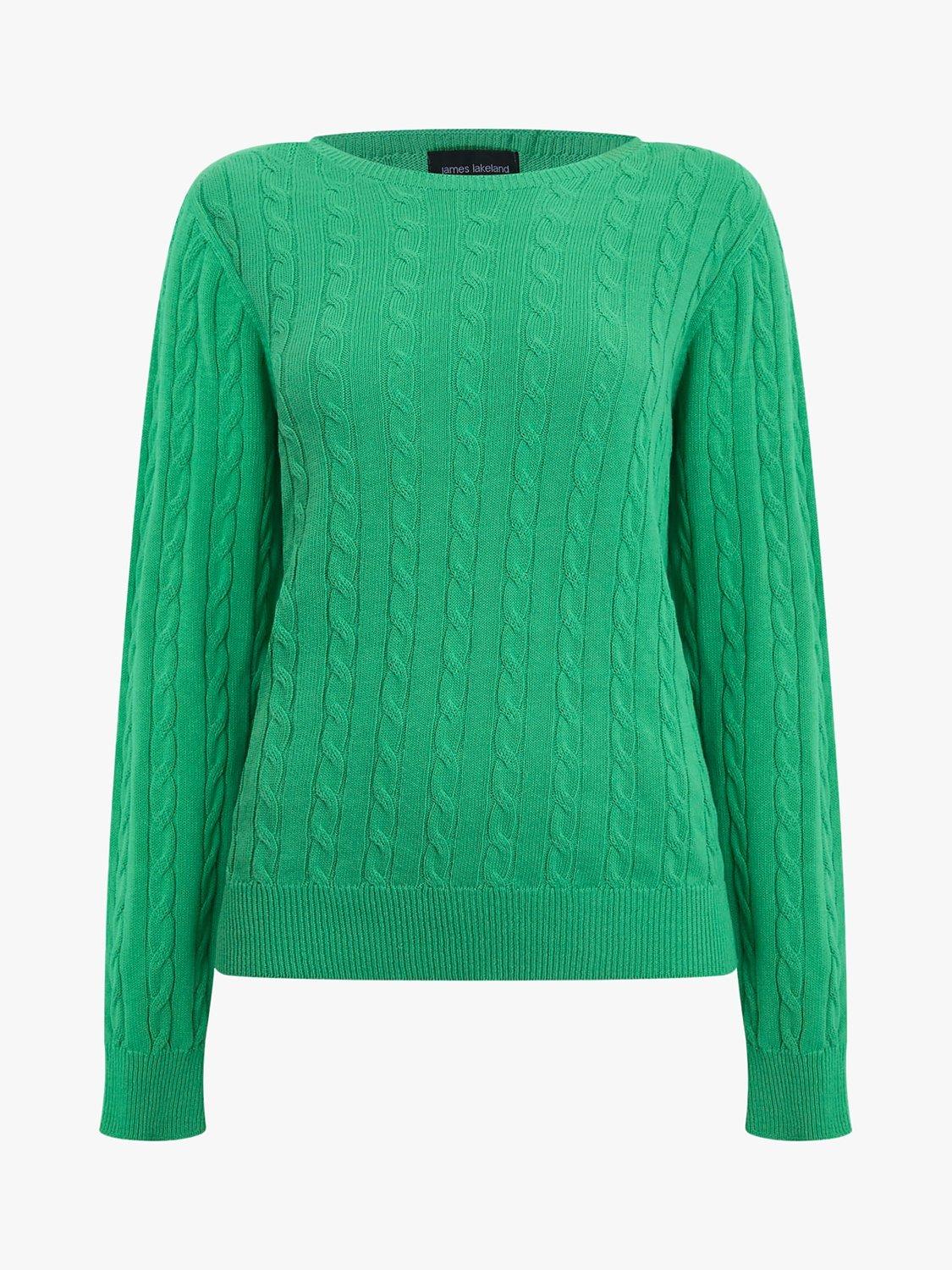 Product image 5 of 5, which shows James Lakeland Cable Knit Jumper, Green, 8