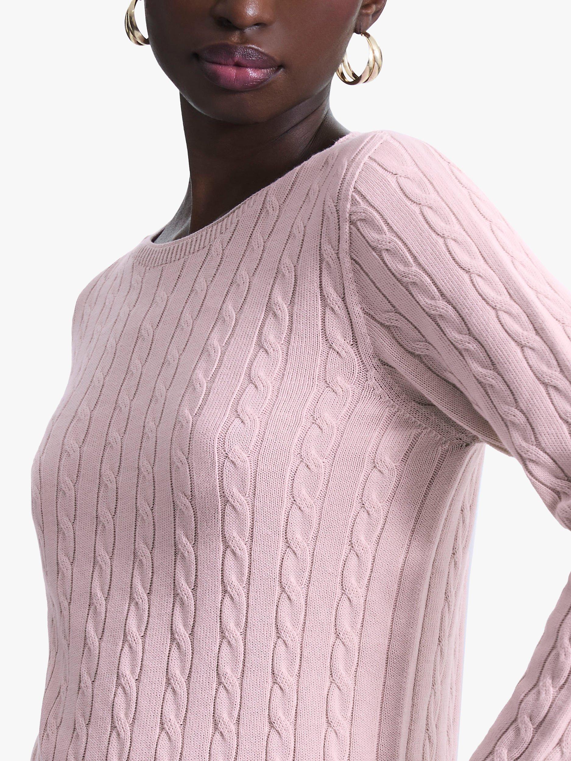 Product image 3 of 5, which shows James Lakeland Cable Knit Jumper, Pale Pink, 8