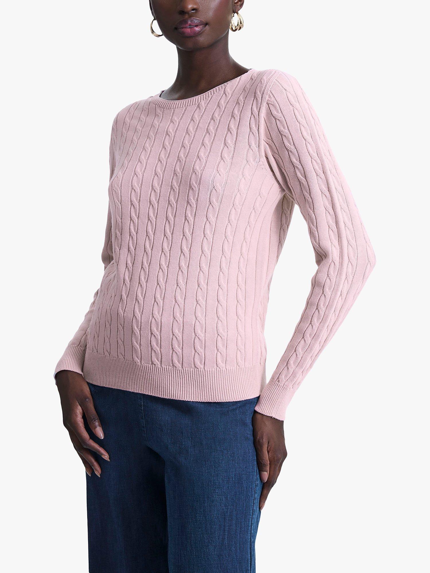 Product image 4 of 5, which shows James Lakeland Cable Knit Jumper, Pale Pink, 8
