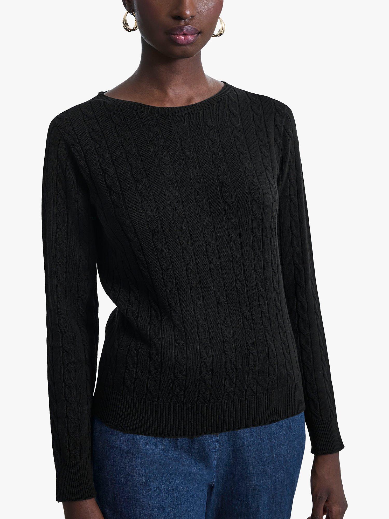 Product image 3 of 5, which shows James Lakeland Cable Knit Jumper, Black, 8