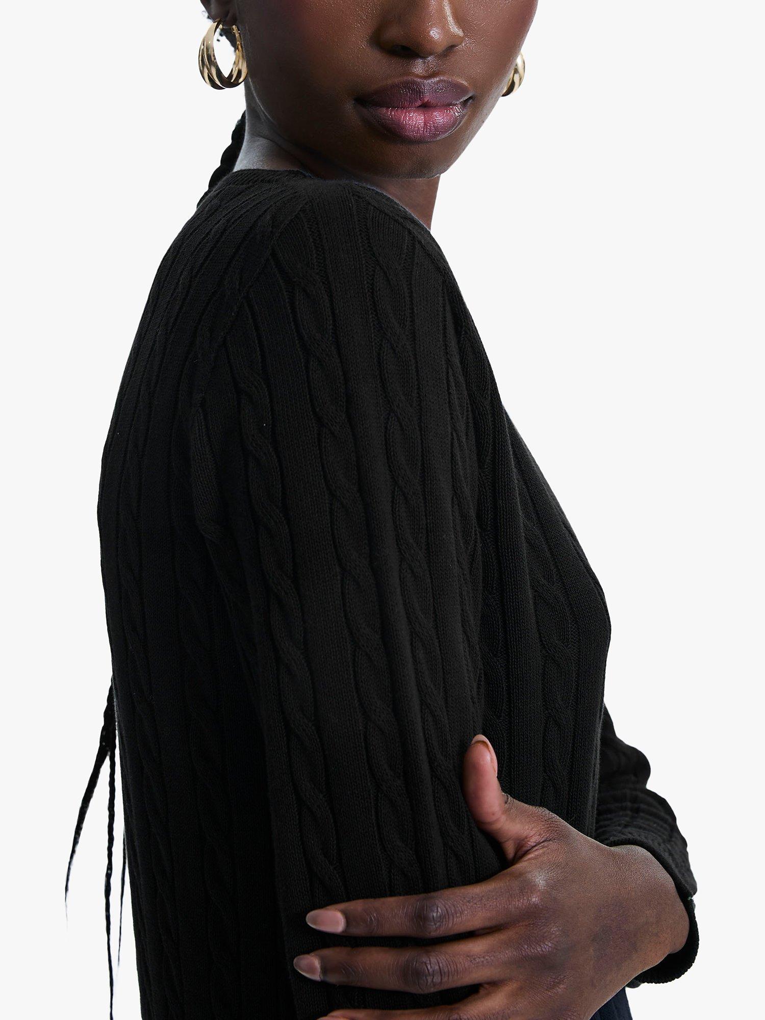 Product image 4 of 5, which shows James Lakeland Cable Knit Jumper, Black, 8