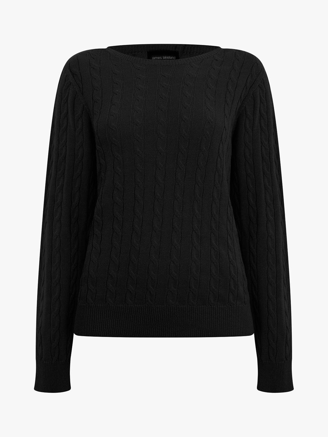 Product image 5 of 5, which shows James Lakeland Cable Knit Jumper, Black, 8