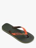 Havaianas Brazil Flag Colour Mix Flip Flops, Khaki