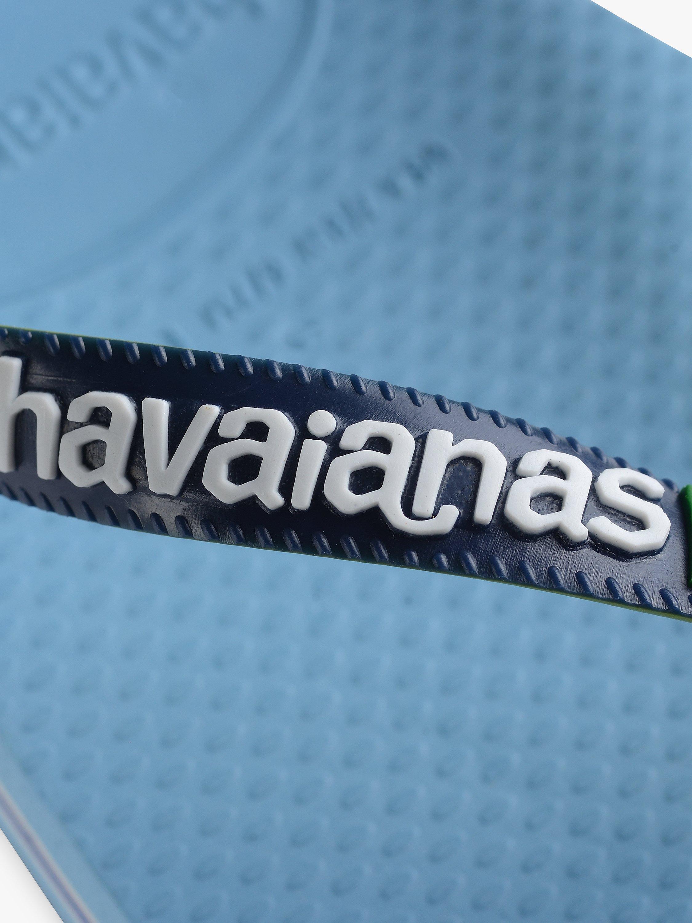 Product image 6 of 7, which shows Havaianas Brazil Flag Colour Mix Flip Flops, Aqua, S
