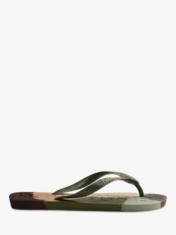 Havaianas Top Logomania Colours Flip Flops, Dark Green