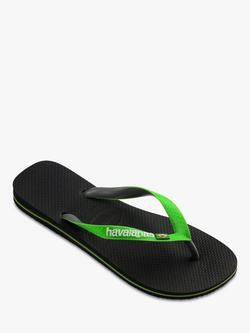 Havaianas Brazil Flag Flip Flops, Black - view 2, Black