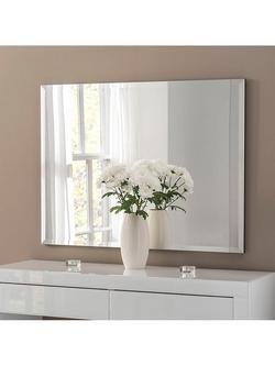 Yearn Classic Bevelled Glass Rectangular Wall Mirror, Silver, Silver