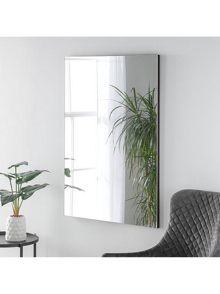Yearn Delicacy Rectangular Wood Frame Wall Mirror, Black