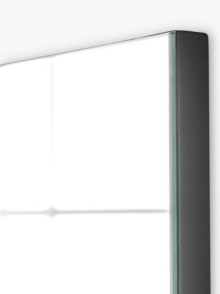 Yearn Delicacy Rectangular Wood Frame Wall Mirror - view 2, Black