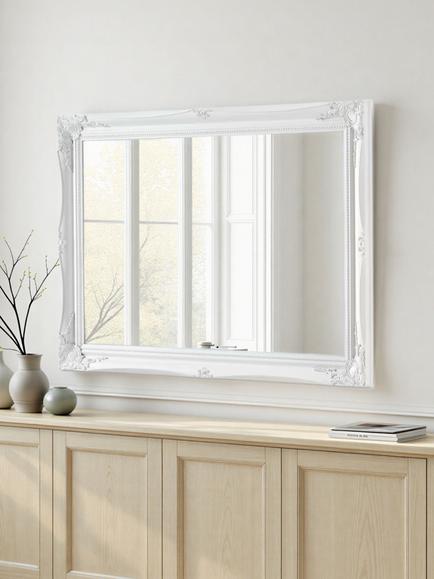 Yearn Elizabeth Rectangular Wall Mirror, White