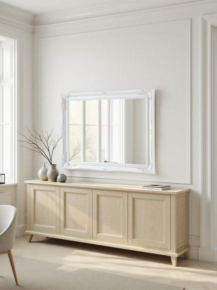Yearn Elizabeth Rectangular Wall Mirror - view 2, White