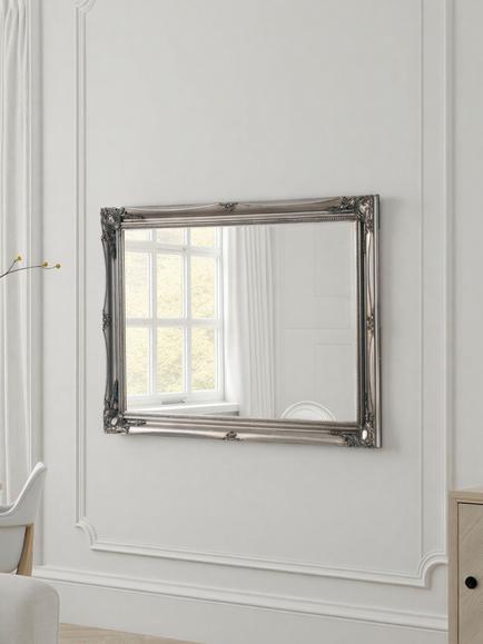 Yearn Elizabeth Rectangular Wall Mirror, Silver
