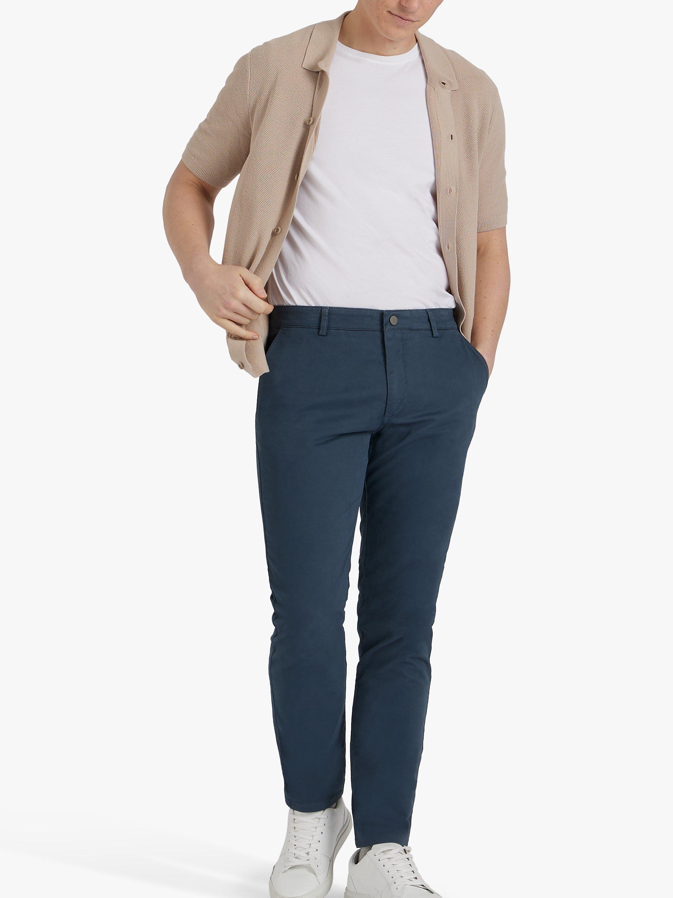 Product image 3 of 8, which shows SPOKE Heroes Cotton Blend Broad Thigh Chinos, Petrol, W30/L28