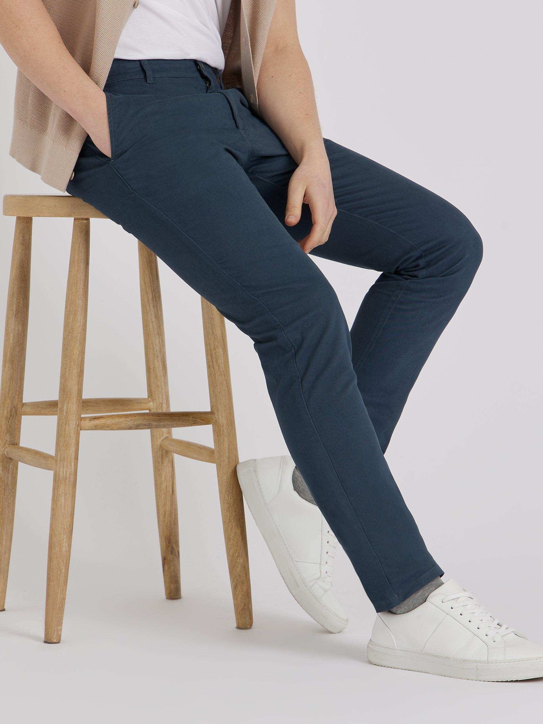 Product image 8 of 8, which shows SPOKE Heroes Cotton Blend Broad Thigh Chinos, Petrol, W30/L28