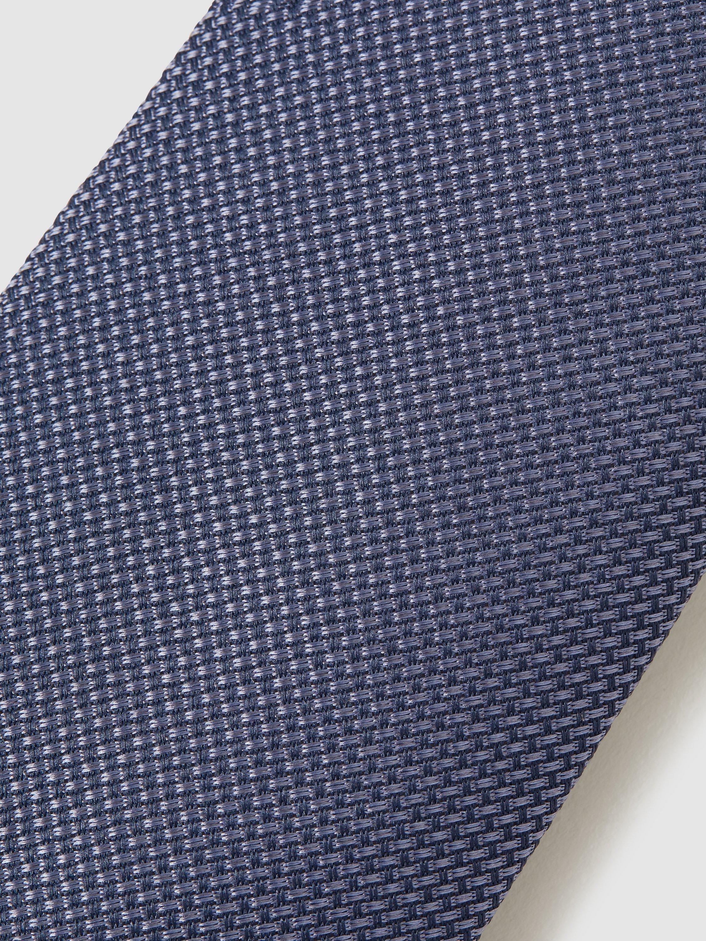 Reiss Ceremony Textured Silk Tie, Airforce Blue, One Size