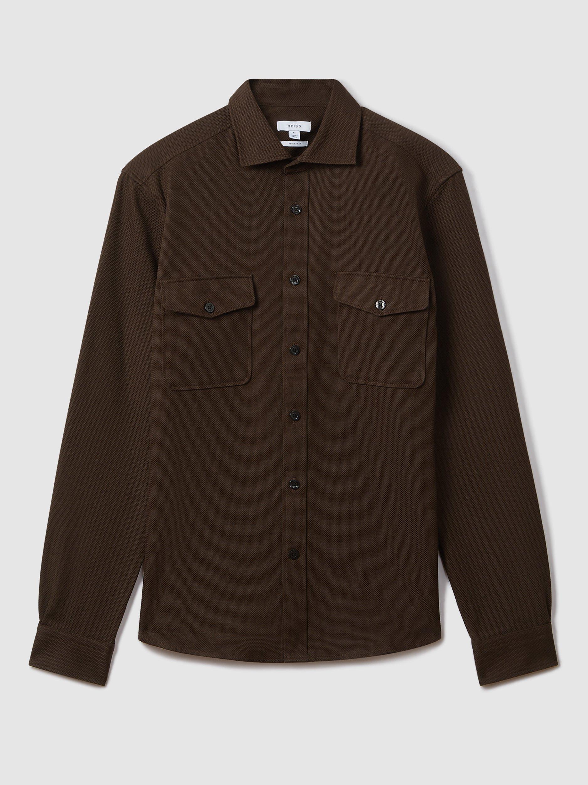 レイス ファッション メンズ シャツ トップス Arlo pocket-detail cotton-canvas overshirt