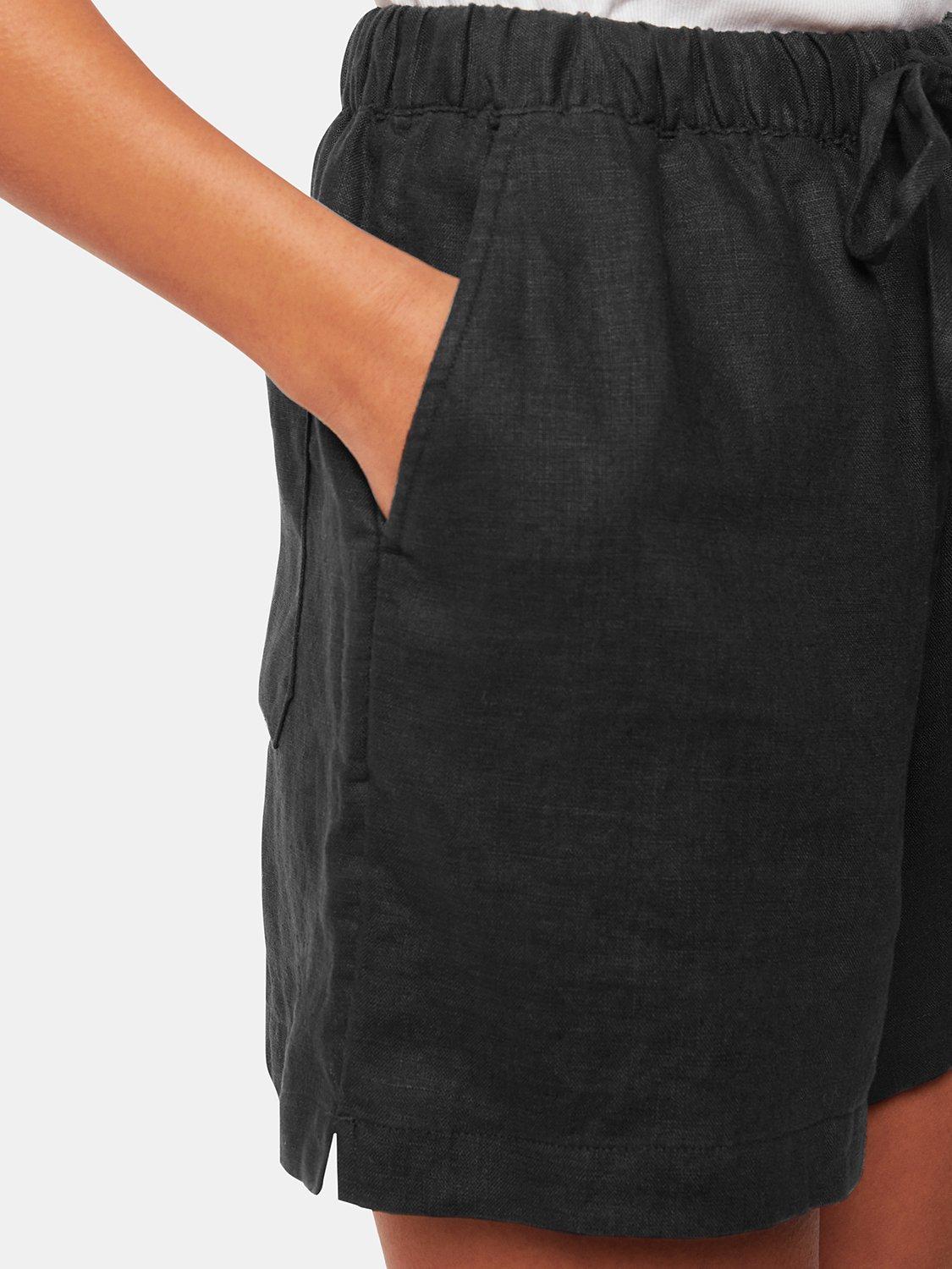 Product image 4 of 5, which shows Linen Elasticated Sh BK