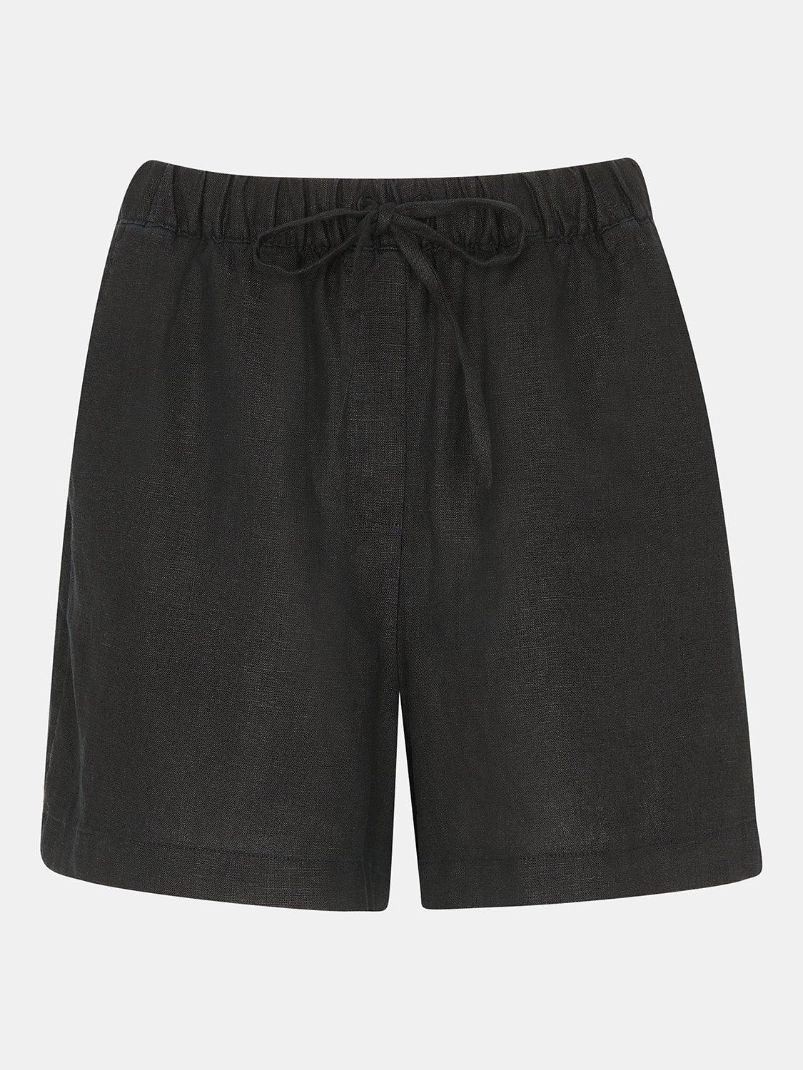 Product image 5 of 5, which shows Linen Elasticated Sh BK