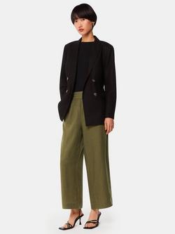 Whistles Linen Pocket Trousers, Khaki, Khaki